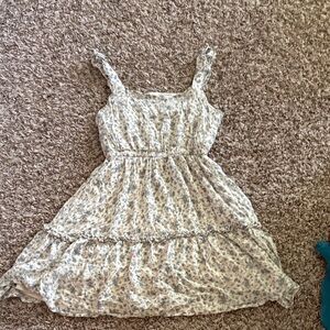 Floral summer Dress - White and Blue